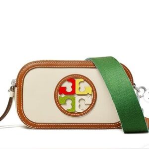 Tory Burch Mini Miller Marquetry Logo Crossbody Bag